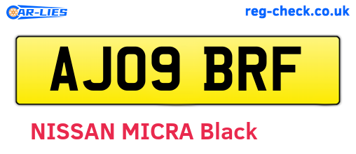 AJ09BRF are the vehicle registration plates.
