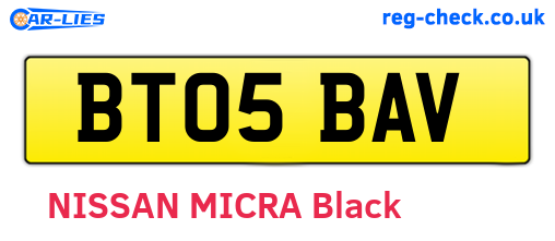 BT05BAV are the vehicle registration plates.