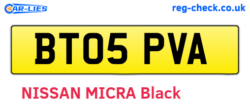 BT05PVA are the vehicle registration plates.