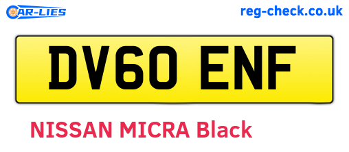 DV60ENF are the vehicle registration plates.
