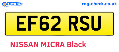 EF62RSU are the vehicle registration plates.