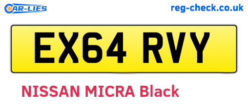 EX64RVY are the vehicle registration plates.