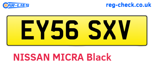 EY56SXV are the vehicle registration plates.