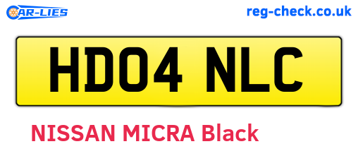 HD04NLC are the vehicle registration plates.