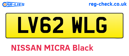 LV62WLG are the vehicle registration plates.