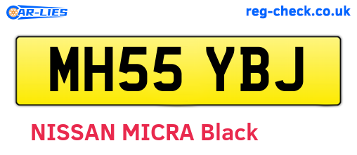 MH55YBJ are the vehicle registration plates.