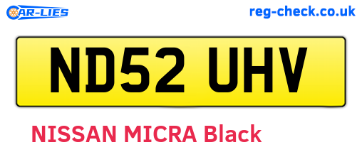 ND52UHV are the vehicle registration plates.