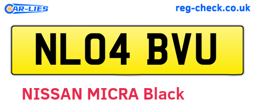 NL04BVU are the vehicle registration plates.