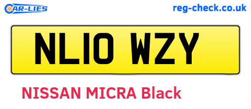NL10WZY are the vehicle registration plates.