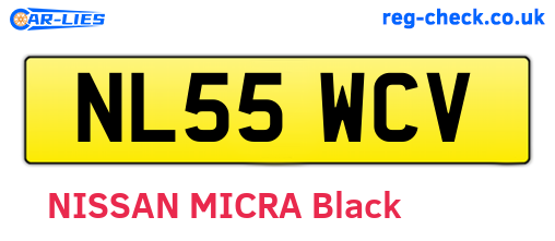 NL55WCV are the vehicle registration plates.