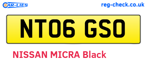 NT06GSO are the vehicle registration plates.