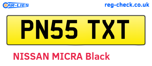 PN55TXT are the vehicle registration plates.