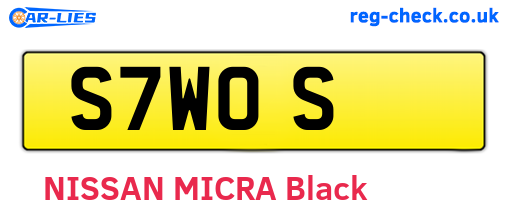 S7WOS are the vehicle registration plates.