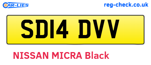 SD14DVV are the vehicle registration plates.