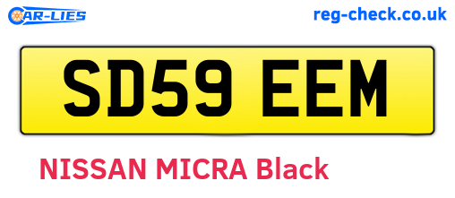 SD59EEM are the vehicle registration plates.