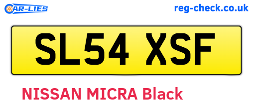 SL54XSF are the vehicle registration plates.