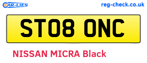 ST08ONC are the vehicle registration plates.