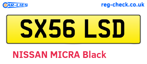 SX56LSD are the vehicle registration plates.