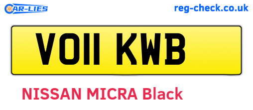 VO11KWB are the vehicle registration plates.