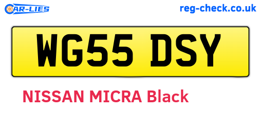 WG55DSY are the vehicle registration plates.