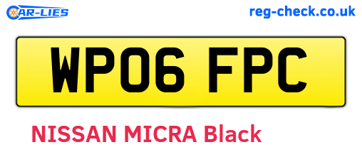 WP06FPC are the vehicle registration plates.
