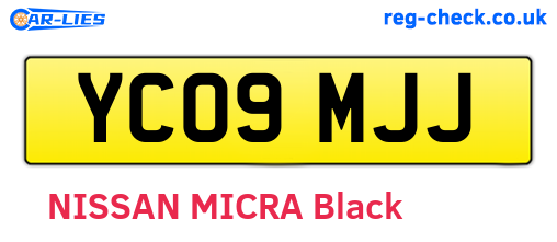 YC09MJJ are the vehicle registration plates.