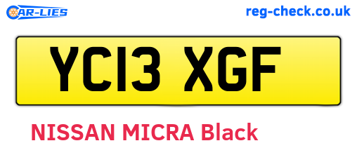 YC13XGF are the vehicle registration plates.