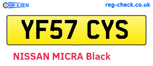 YF57CYS are the vehicle registration plates.
