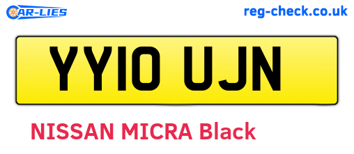YY10UJN are the vehicle registration plates.