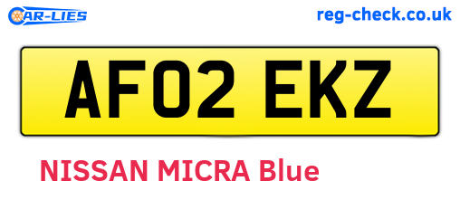 AF02EKZ are the vehicle registration plates.