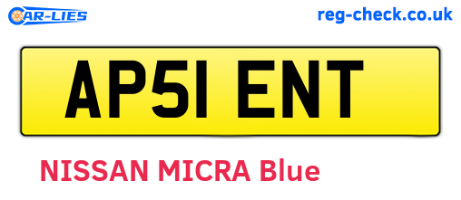 AP51ENT are the vehicle registration plates.