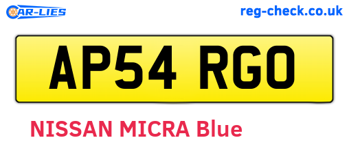 AP54RGO are the vehicle registration plates.