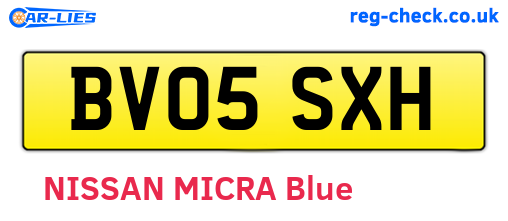 BV05SXH are the vehicle registration plates.