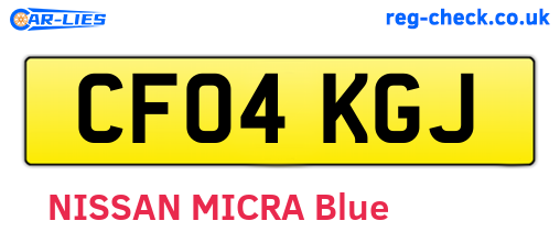 CF04KGJ are the vehicle registration plates.