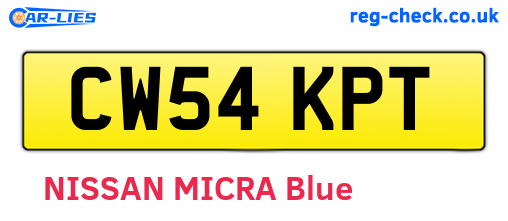 CW54KPT are the vehicle registration plates.