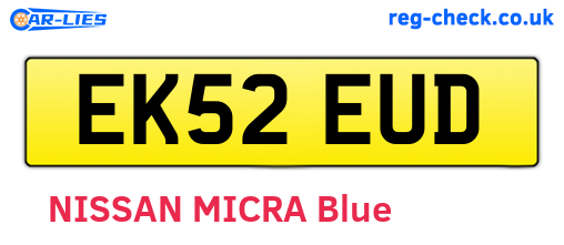 EK52EUD are the vehicle registration plates.