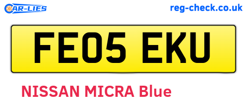 FE05EKU are the vehicle registration plates.