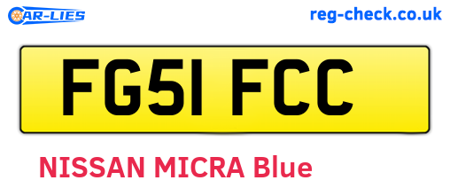 FG51FCC are the vehicle registration plates.