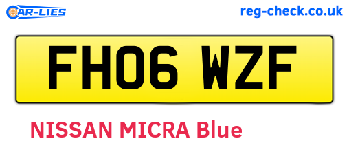 FH06WZF are the vehicle registration plates.