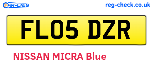 FL05DZR are the vehicle registration plates.