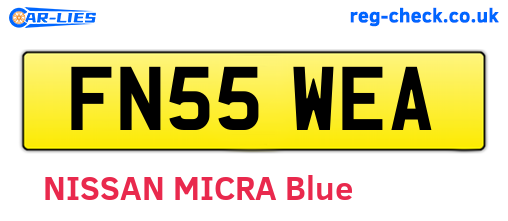 FN55WEA are the vehicle registration plates.