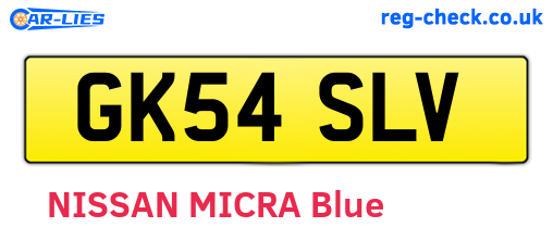 GK54SLV are the vehicle registration plates.