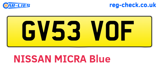 GV53VOF are the vehicle registration plates.