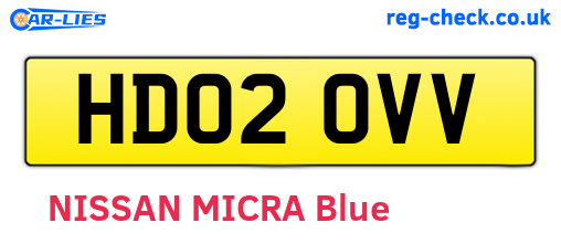 HD02OVV are the vehicle registration plates.