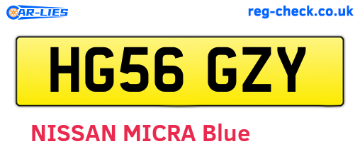 HG56GZY are the vehicle registration plates.