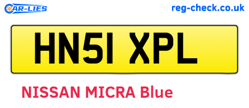 HN51XPL are the vehicle registration plates.