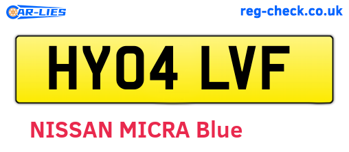 HY04LVF are the vehicle registration plates.