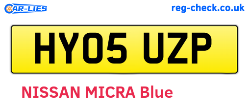 HY05UZP are the vehicle registration plates.