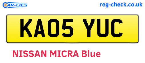 KA05YUC are the vehicle registration plates.