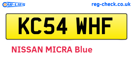 KC54WHF are the vehicle registration plates.